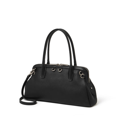 Sac pochette Boston en cuir véritable défini