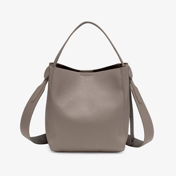 Supple Pebbled Vegan Eco-Leather Bucket Clutch Bag