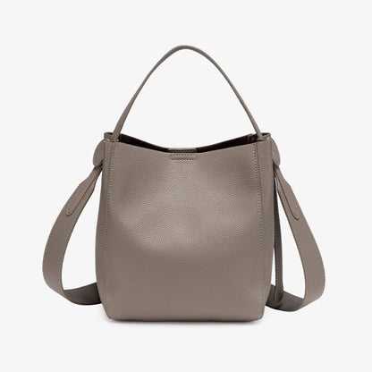 Supple Pebbled Vegan Eco-Leather Bucket Clutch Bag