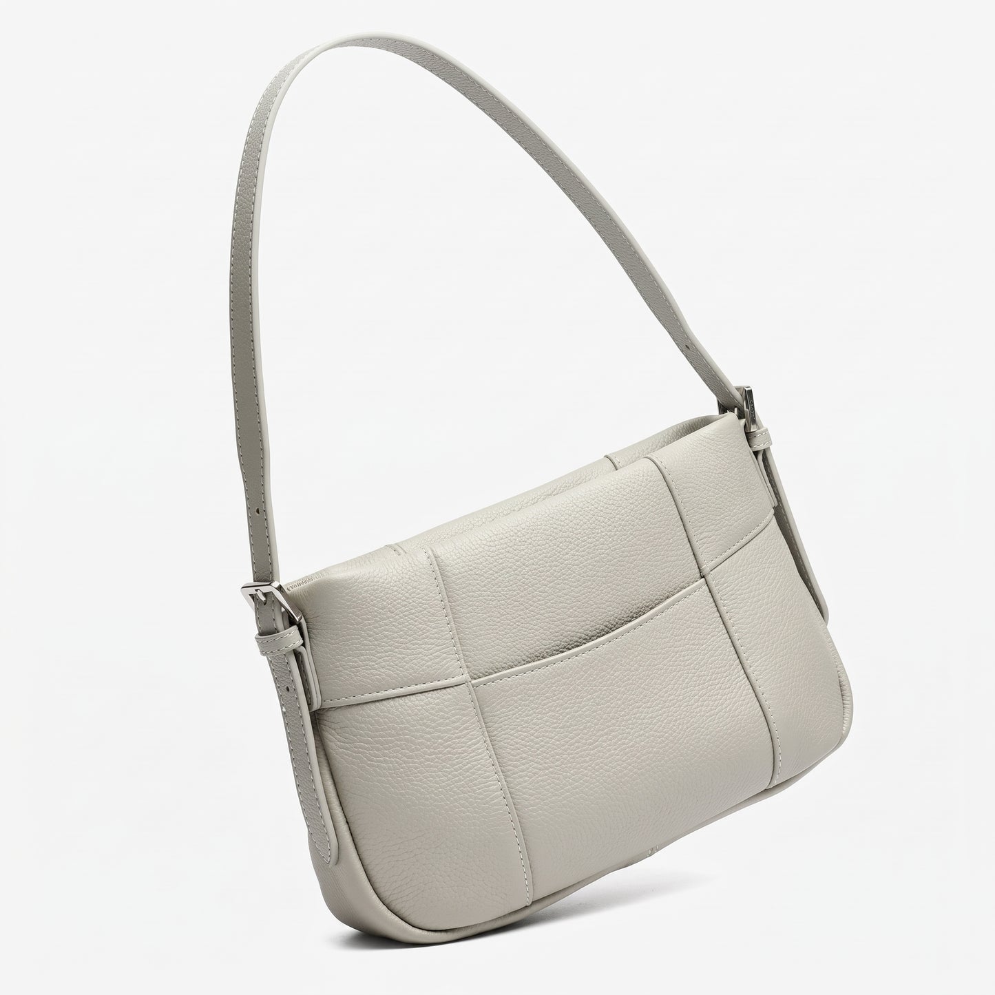 Effortless Genuine Leather Quilted Hobo Clutch Bag