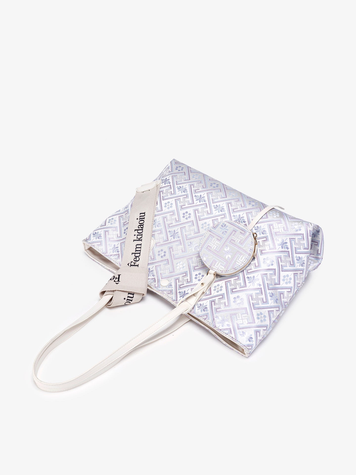 Opulent Brocade Texture Vegan Eco-Leather Tote Shoulder Bag
