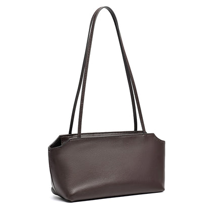 Minimalist Genuine Lambskin Leather Baguette Clutch Bag