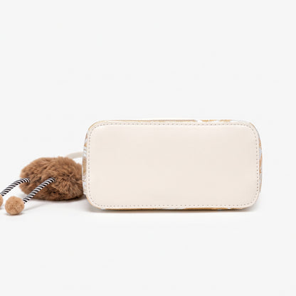 Ethereal Crane Pattern Vegan Eco-Leather Mini Flap Clutch Bag