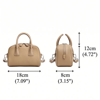 Mini borsa Boston pochette imbottita in vera pelle martellata