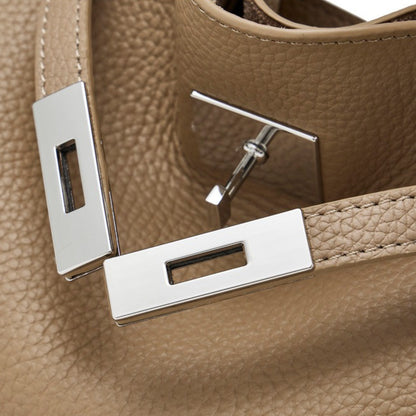 Classic Genuine Leather Chic Daily Crossbody Bucket Bag