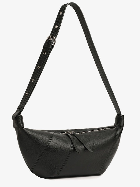 Effortless Genuine Leather Crossbody Dumpling Bag