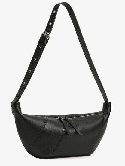Effortless Genuine Leather Crossbody Dumpling Bag