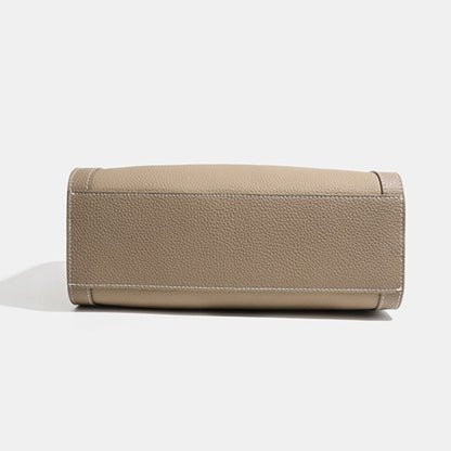 Casual Slouchy Pebbled Genuine Leather Shoulder Boston Bag