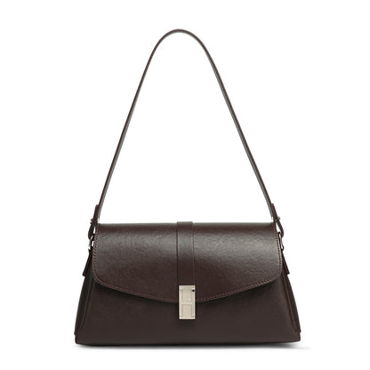 Borsa minimalista a spalla in vera pelle con fibbia H distintiva