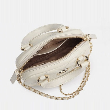 Exquisite Glossy Genuine Leather Quilted Chain Clutch Bag