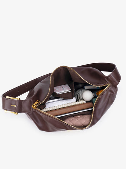 Modern Classic Large Capacity Vegan Eco-Leather Hobo Bag