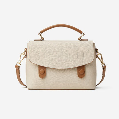 Women's Luxury Pebbled Leather Top-Handle Bag with Cloud Charm