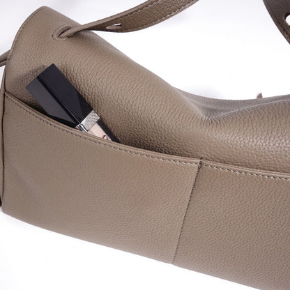 Mellow Pebbled Genuine Leather Flap Clutch Bag with Coin Pouch