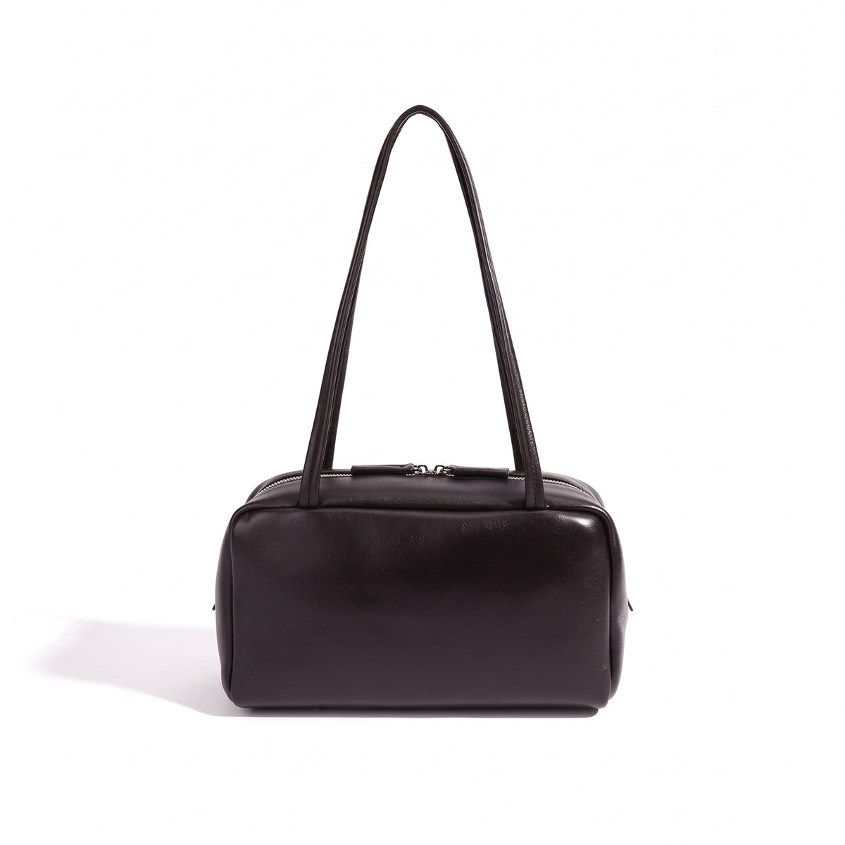 Bolso de mano tipo clutch minimalista de piel de oveja genuina con forma de bolera