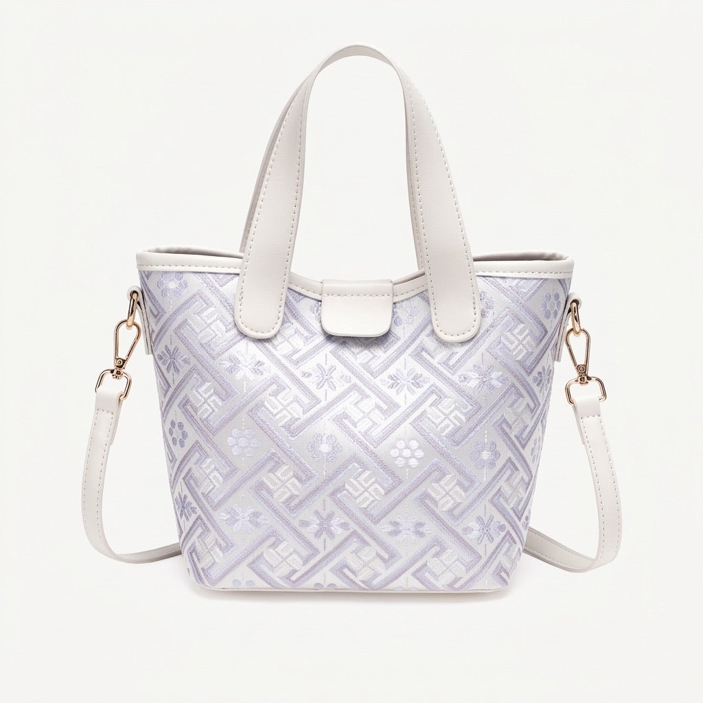 Serene Vegan Eco-Leather Mini Tote Bag with Detachable Mini Pouch