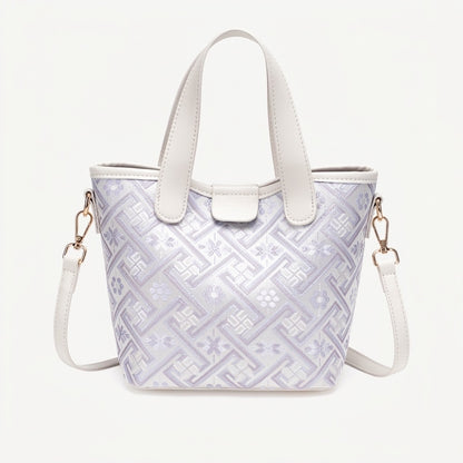 Serene Vegan Eco-Leather Mini Tote Bag with Detachable Mini Pouch