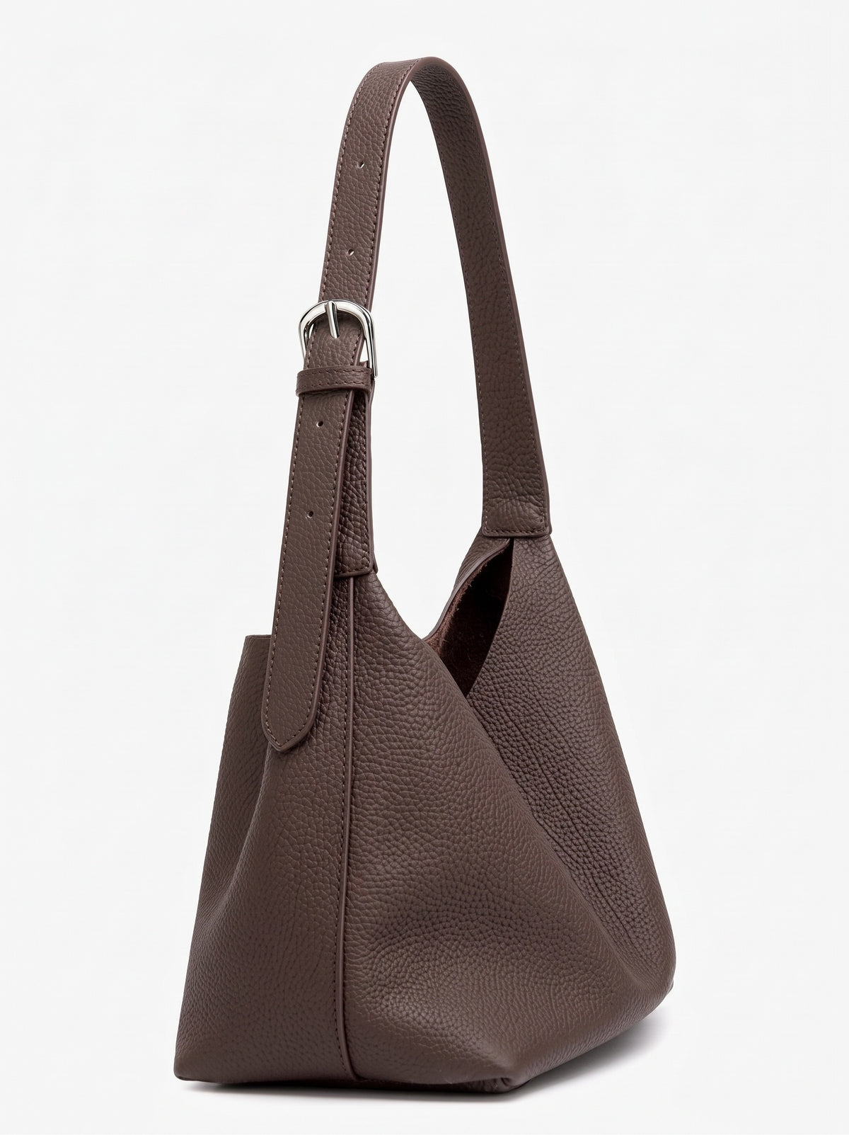 Borsa hobo a secchiello versatile in vera pelle con tracolla regolabile