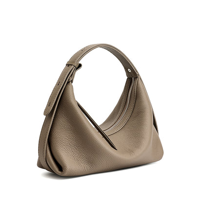 Legere, lässige Hobo-Clutch aus genarbtem echtem Leder  