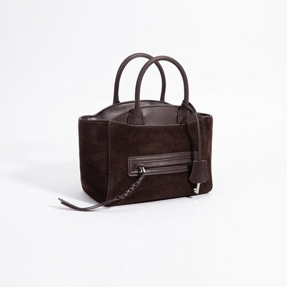 Muted Suede Genuine Leather Clutch Bag