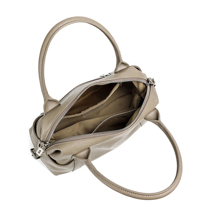 Effortless Genuine Leather Commuter Boston Clutch Bag