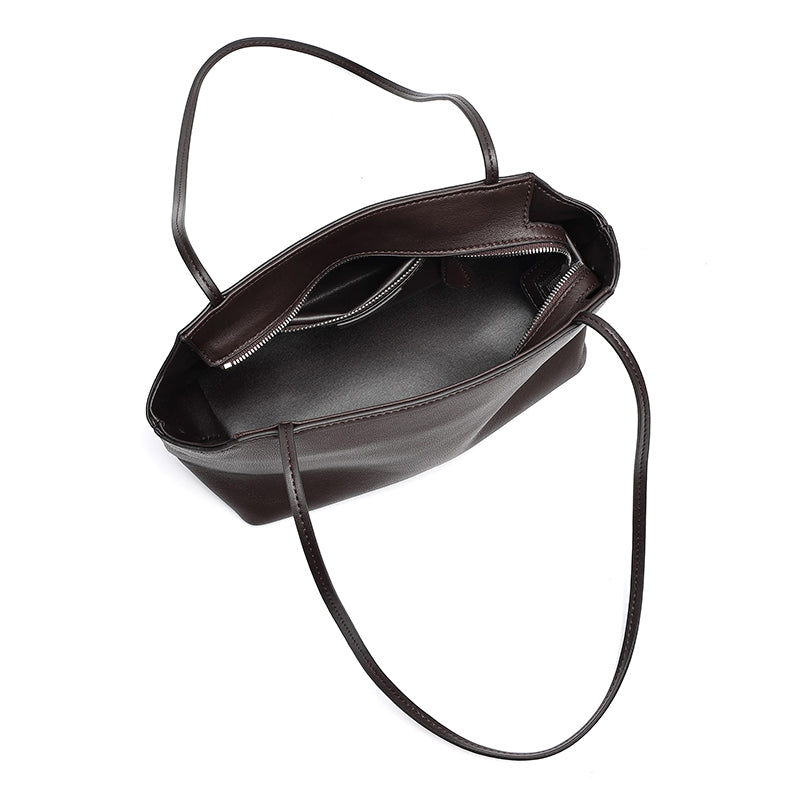 Minimalist Genuine Lambskin Leather Baguette Clutch Bag