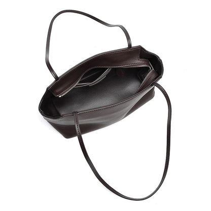 Minimalist Genuine Lambskin Leather Baguette Clutch Bag