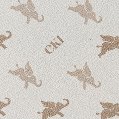 Ampia borsa a spalla tote di lusso vintage con monogramma Flying Elephant
