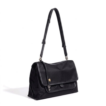 Sleek Nylon Flap Messenger Clutch Bag