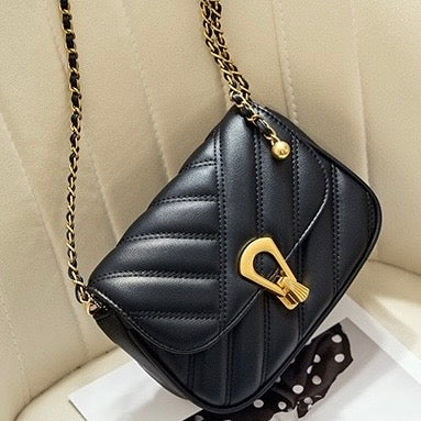 Damen-Umhängetasche aus echtem Leder mit Kette – 2025 Summer Luxe Edition 