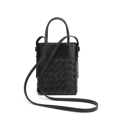 Mini borsa clutch artigianale intrecciata in vera pelle di agnello