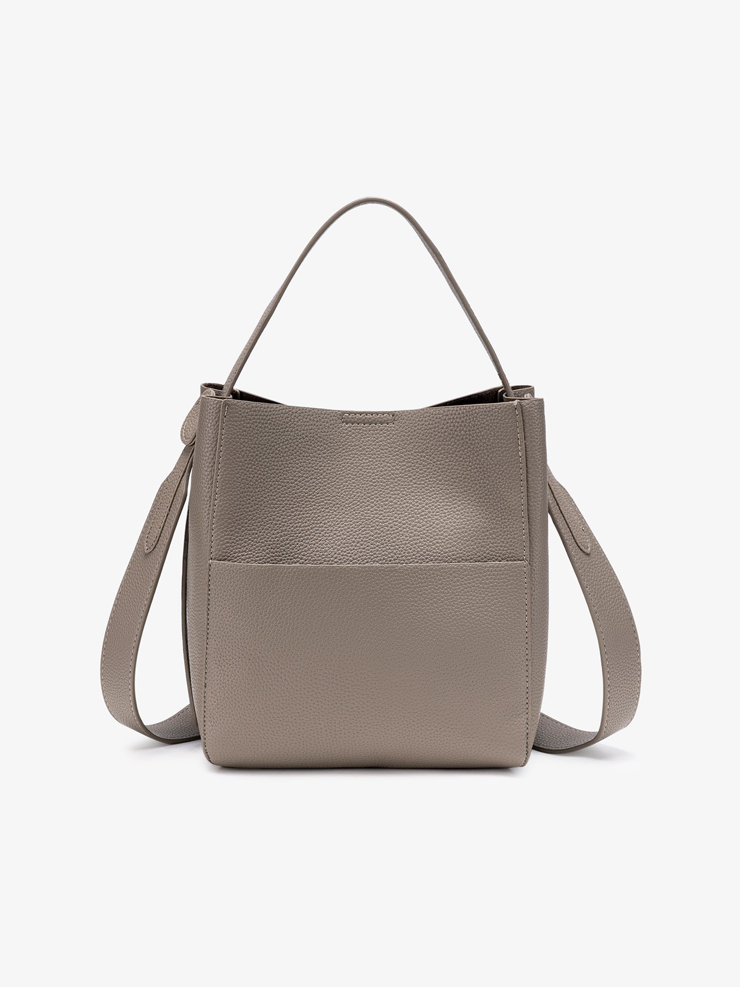Supple Pebbled Vegan Eco-Leather Bucket Clutch Bag