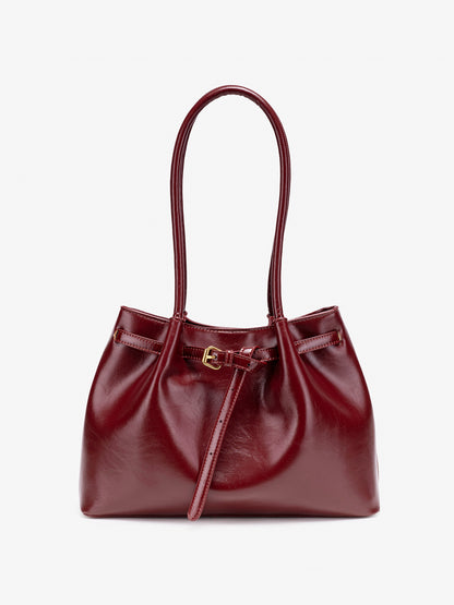 Minimalist Glossy Vegan Eco-Leather Tote Clutch Bag