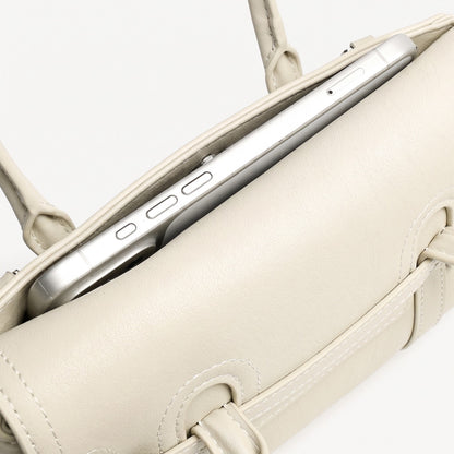Sleek Genuine Leather Flap Satchel Clutch Bag