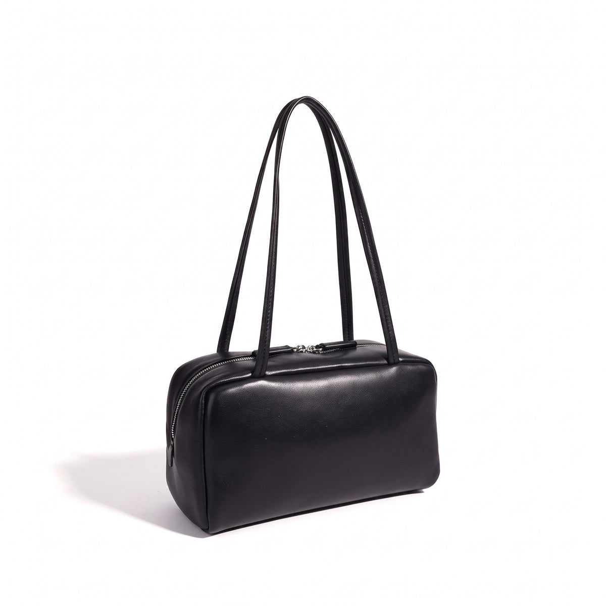 Bolso de mano tipo clutch minimalista de piel de oveja genuina con forma de bolera