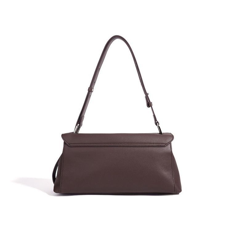 Muted Pebbled Genuine Leather Flap Clutch Bag