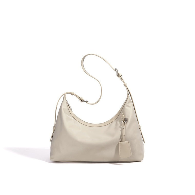 Slouchy Crescent Nylon Hobo Clutch Bag