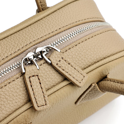 Mini borsa Boston pochette imbottita in vera pelle martellata