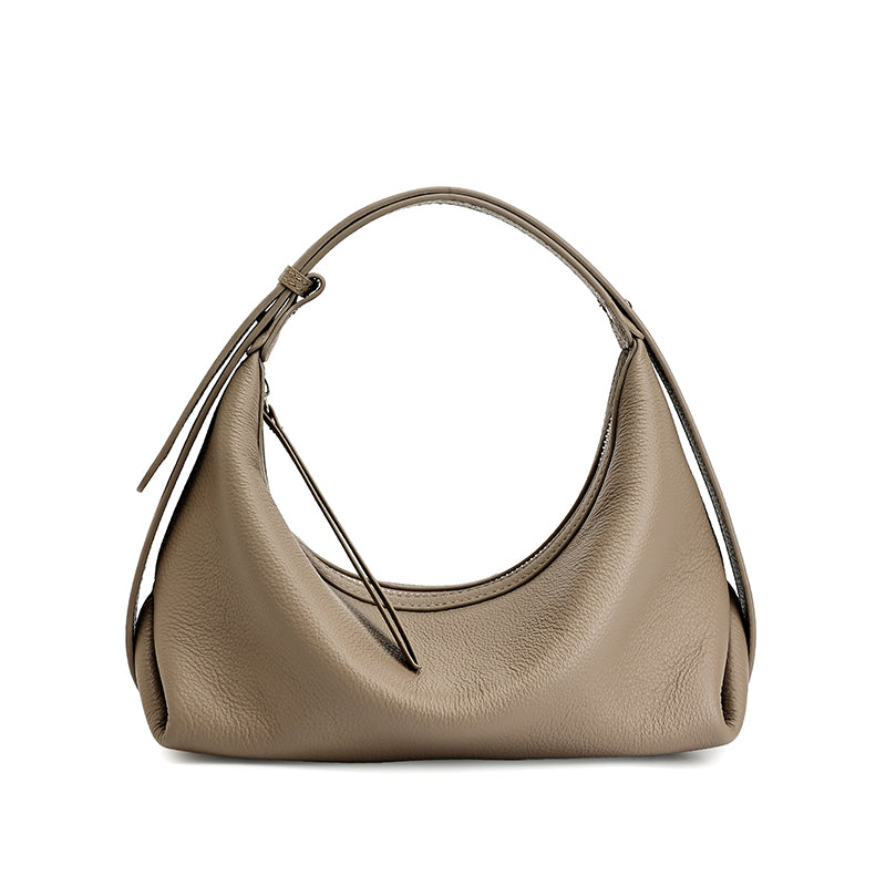 Legere, lässige Hobo-Clutch aus genarbtem echtem Leder  