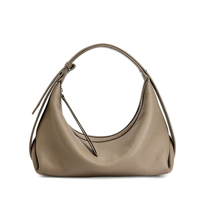 Legere, lässige Hobo-Clutch aus genarbtem echtem Leder  