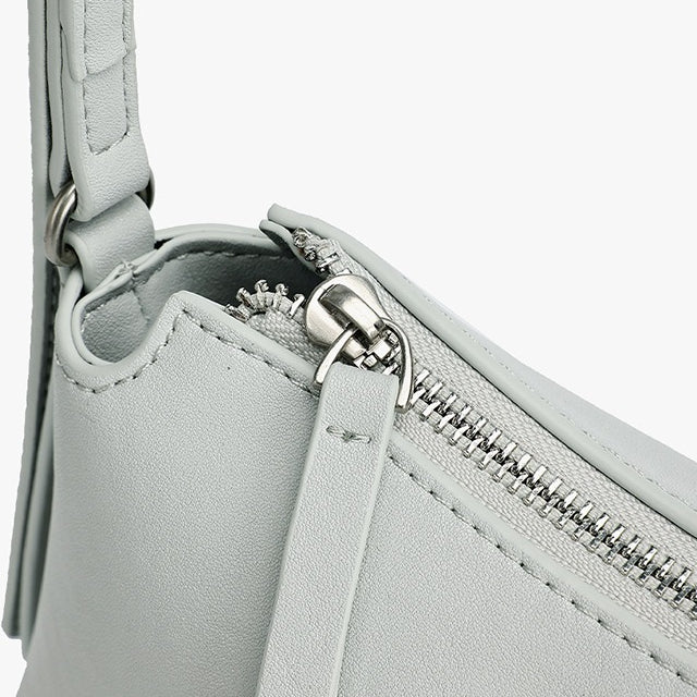 Elegant Genuine Leather Crescent Clutch Bag