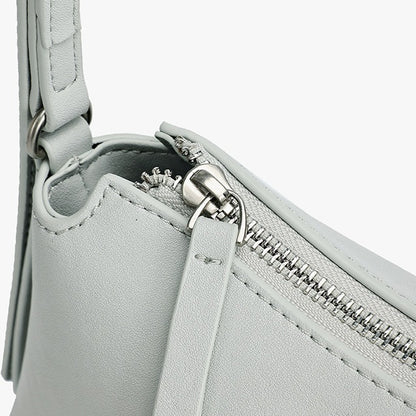 Elegant Genuine Leather Crescent Clutch Bag