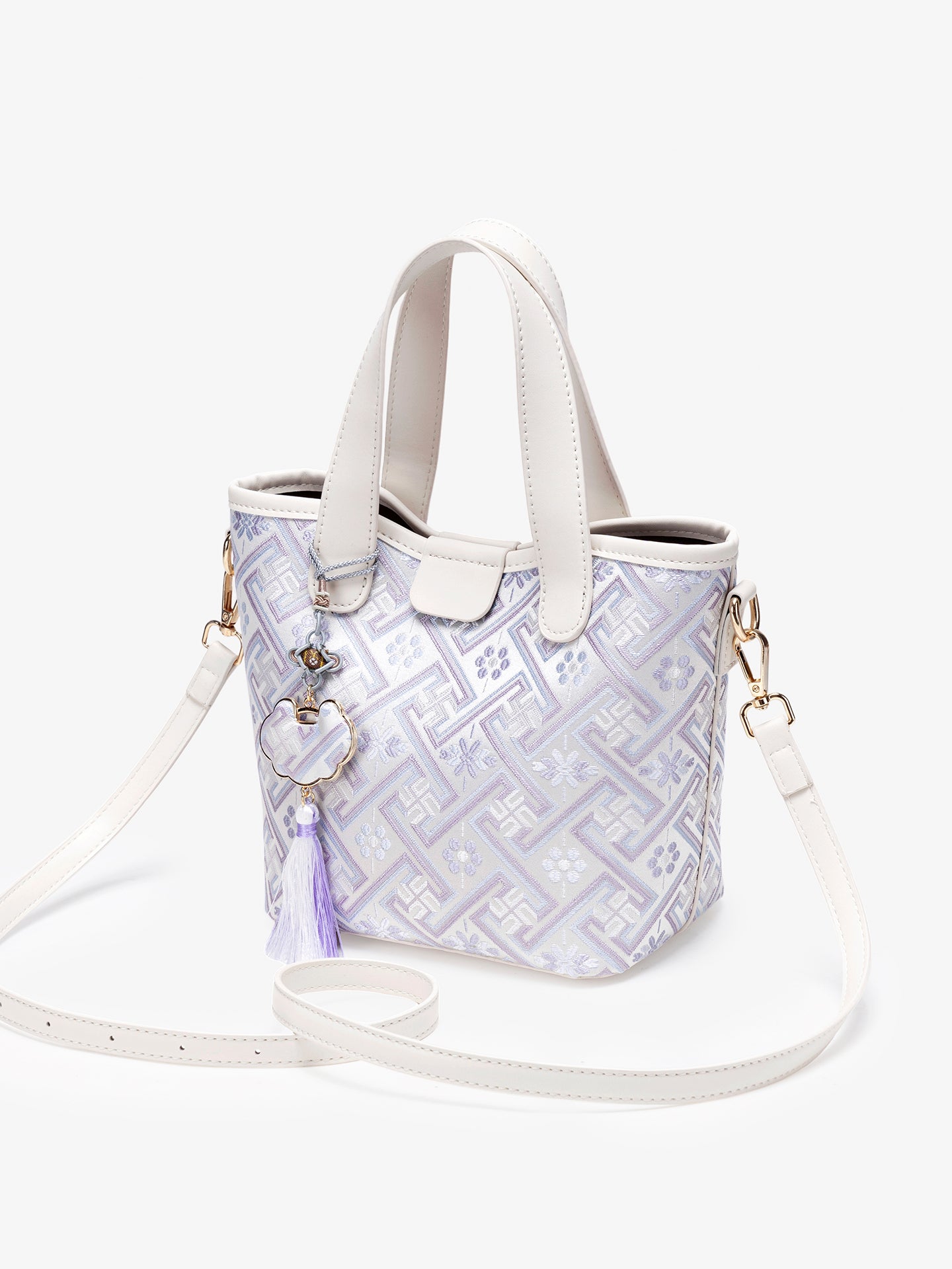 Serene Vegan Eco-Leather Mini Tote Bag with Detachable Mini Pouch