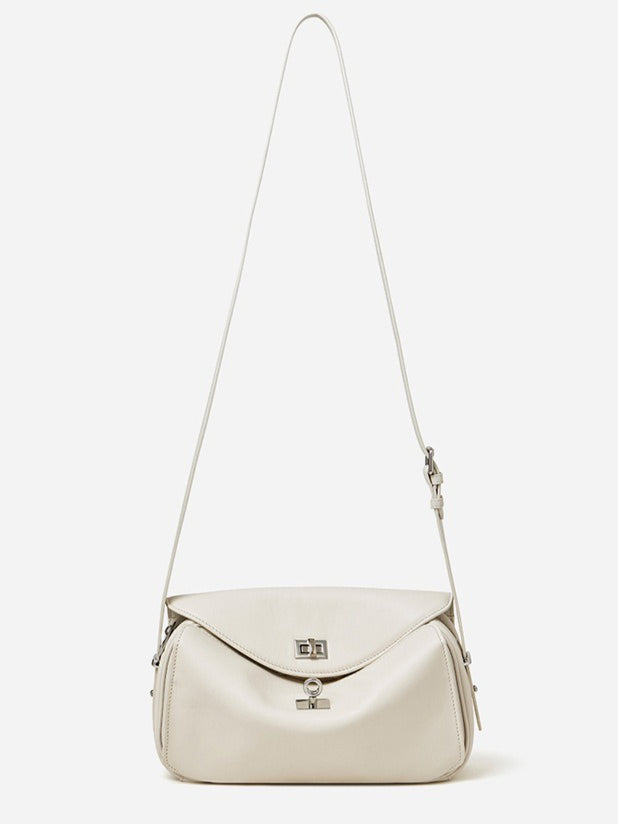 Silky Matte Genuine Leather Envelope Flap Clutch Bag