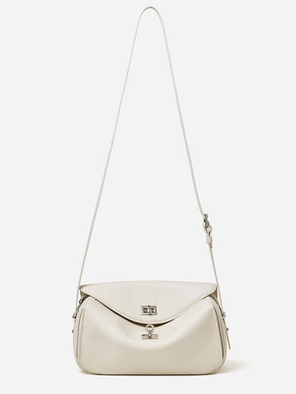 Silky Matte Genuine Leather Envelope Flap Clutch Bag
