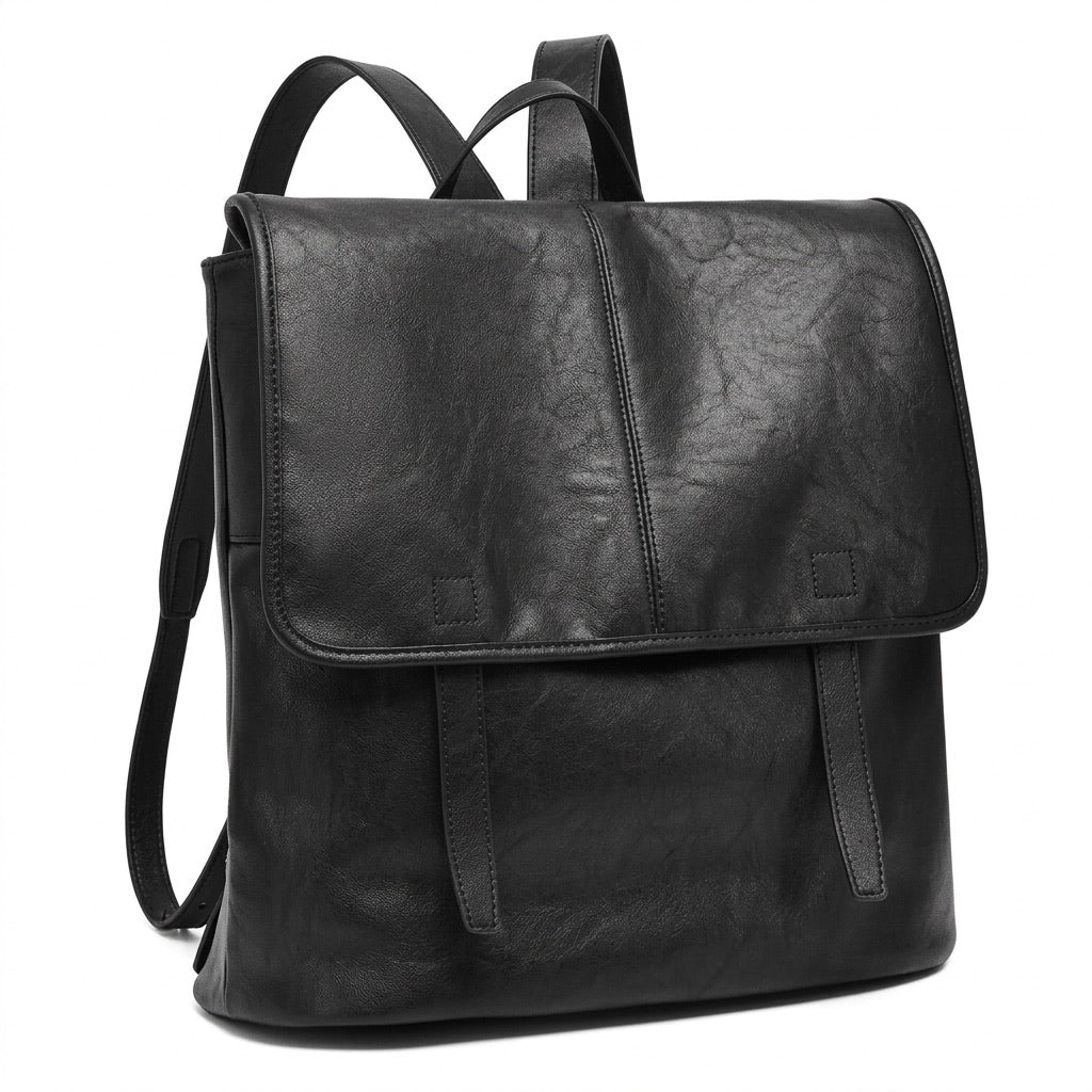 Vintage Casual Genuine Leather Flap Backpack