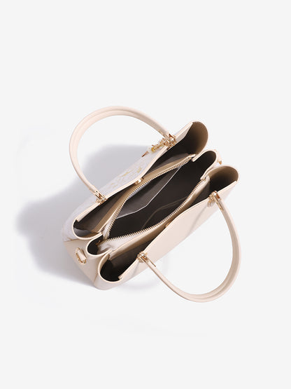Sophisticated Oriental Jacquard Vegan Eco‑Leather Clutch Bag with Leaf Charm