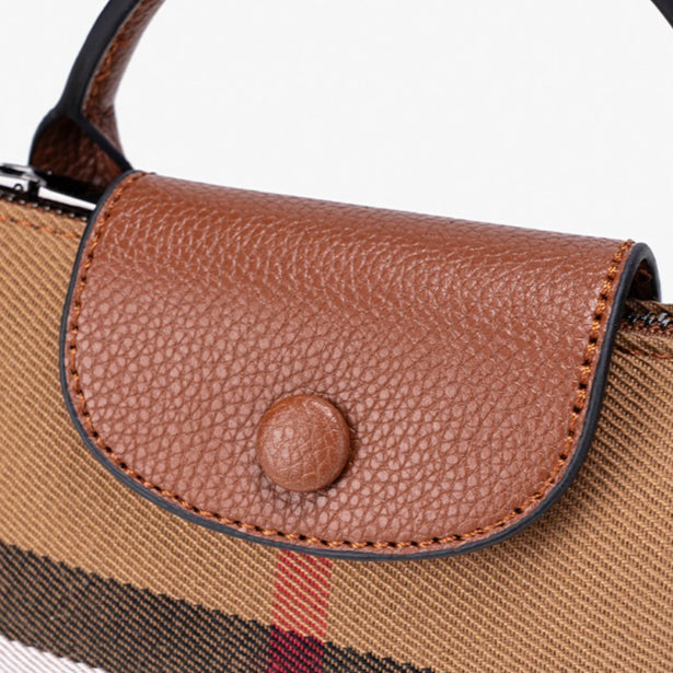 Vintage Plaid Vegan Eco-Leather Mini Clutch Bag