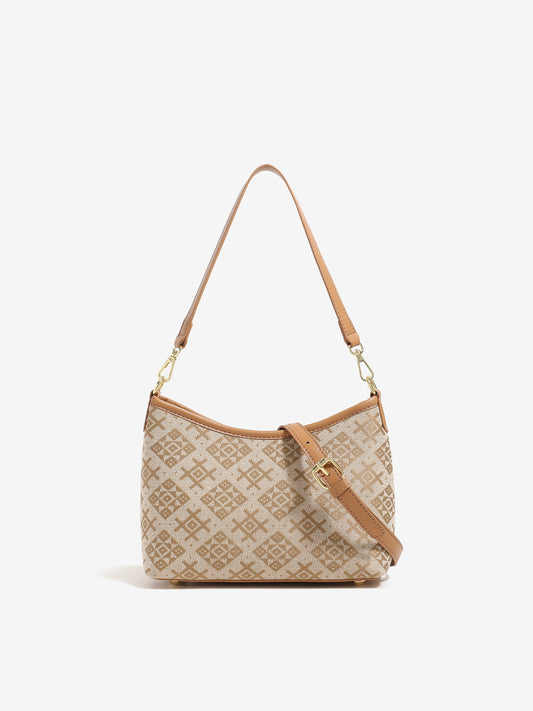 Vintage Monogram Vegan Eco-Leather Clutch Bag