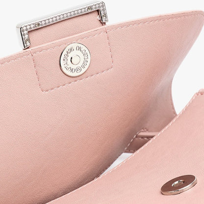 Chic Genuine Leather Square Flap Clutch Bag