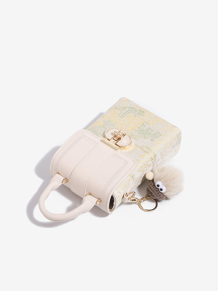 Elegant Oriental Garden Vegan Eco-Leather Mini Clutch Phone Bag